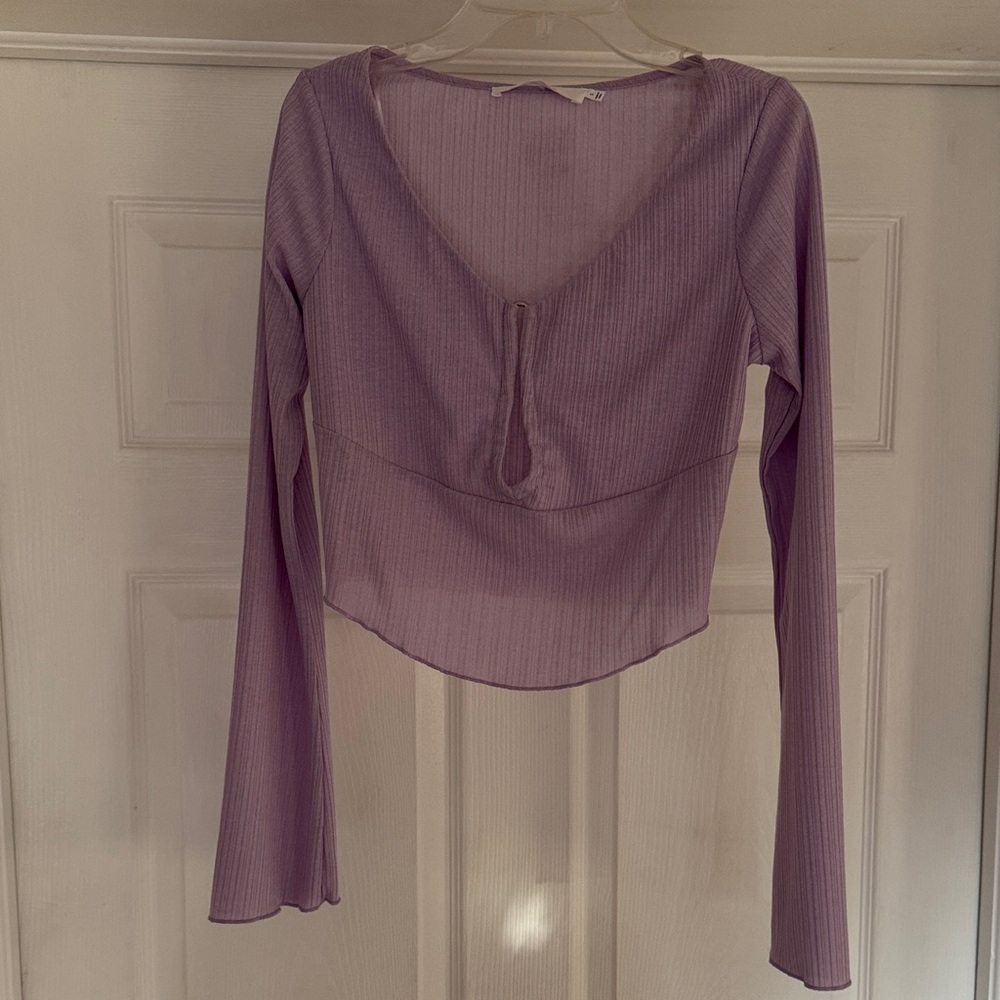 Astr Lilac Long Sleeve Top